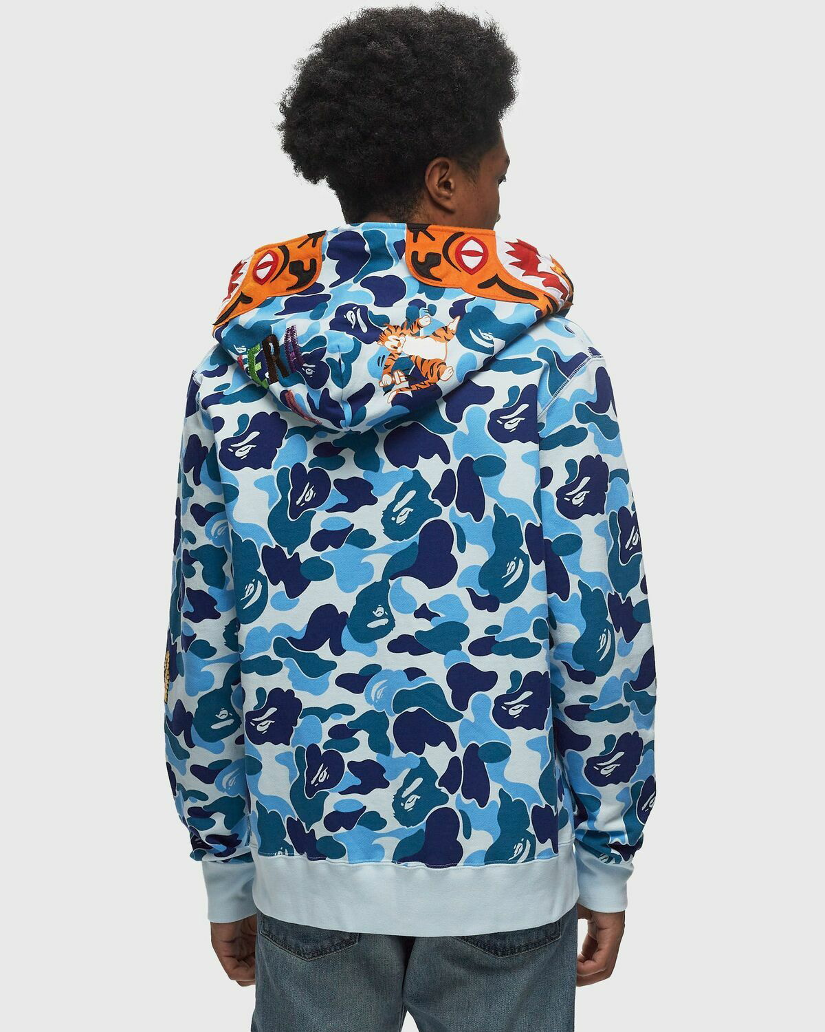 エイプ　ブルーパーカー 【ABC CAMO FULL ZIP HOODIE】 A Bathing Ape Abc Camo Tiger Full Zip Hoodie Blue Hoodies