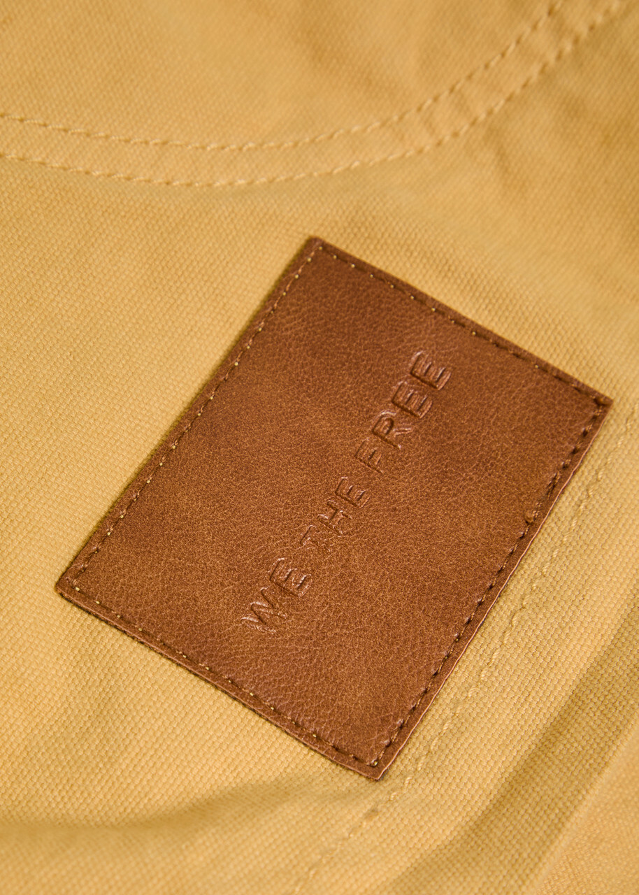 Free People Martha Cropped Cotton-twill Jacket Yellow