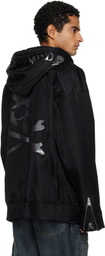 MASTERMIND WORLD Black Sheer Layered Zip-Up Jacket