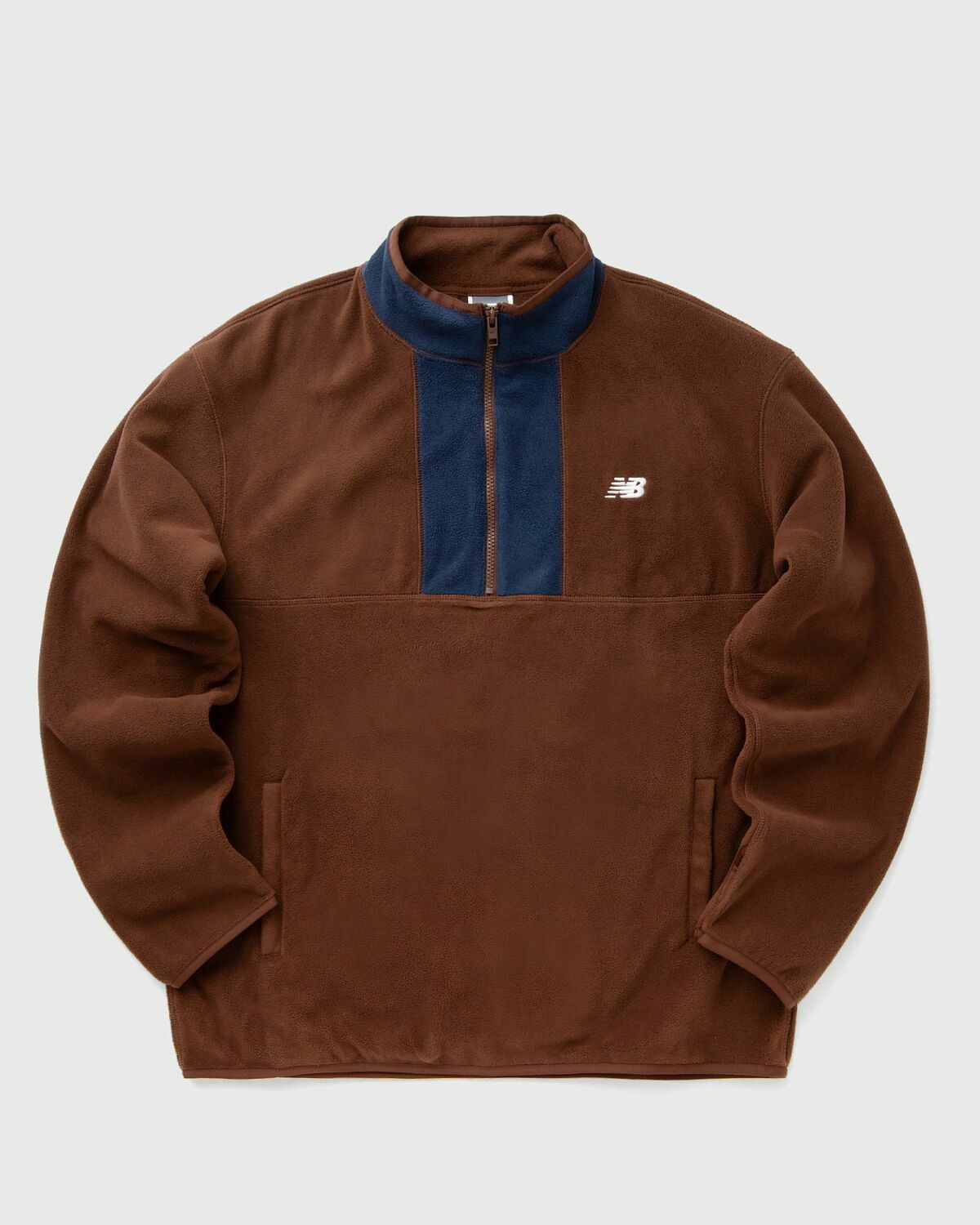 New Balance Polar Fleece 1/2 Zip Brown Mens Half-Zip