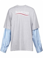 BALENCIAGA Political Logo Cotton T-shirt with Sleeves