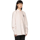 Raf Simons Pink Embroidered Slim Fit Collared Shirt