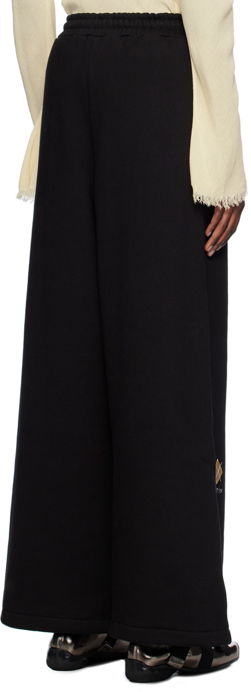 OPEN YY Black Argyle Wide Sweatpants