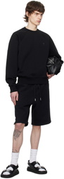 AMI Paris Black Cotton Tonal Ami de Coeur Sweatshirt