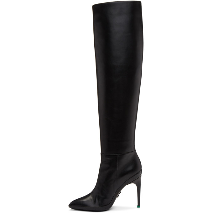 Off-White Black For Walking Knee-High Boots Off-White