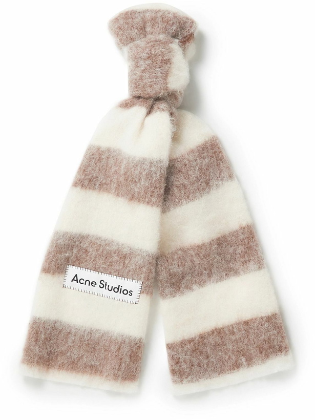 Photo: Acne Studios - Logo-Appliquéd Striped Knitted Scarf