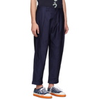 Blue Blue Japan Navy High Density Satin Trousers