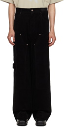 We11done Black Paneled Trousers
