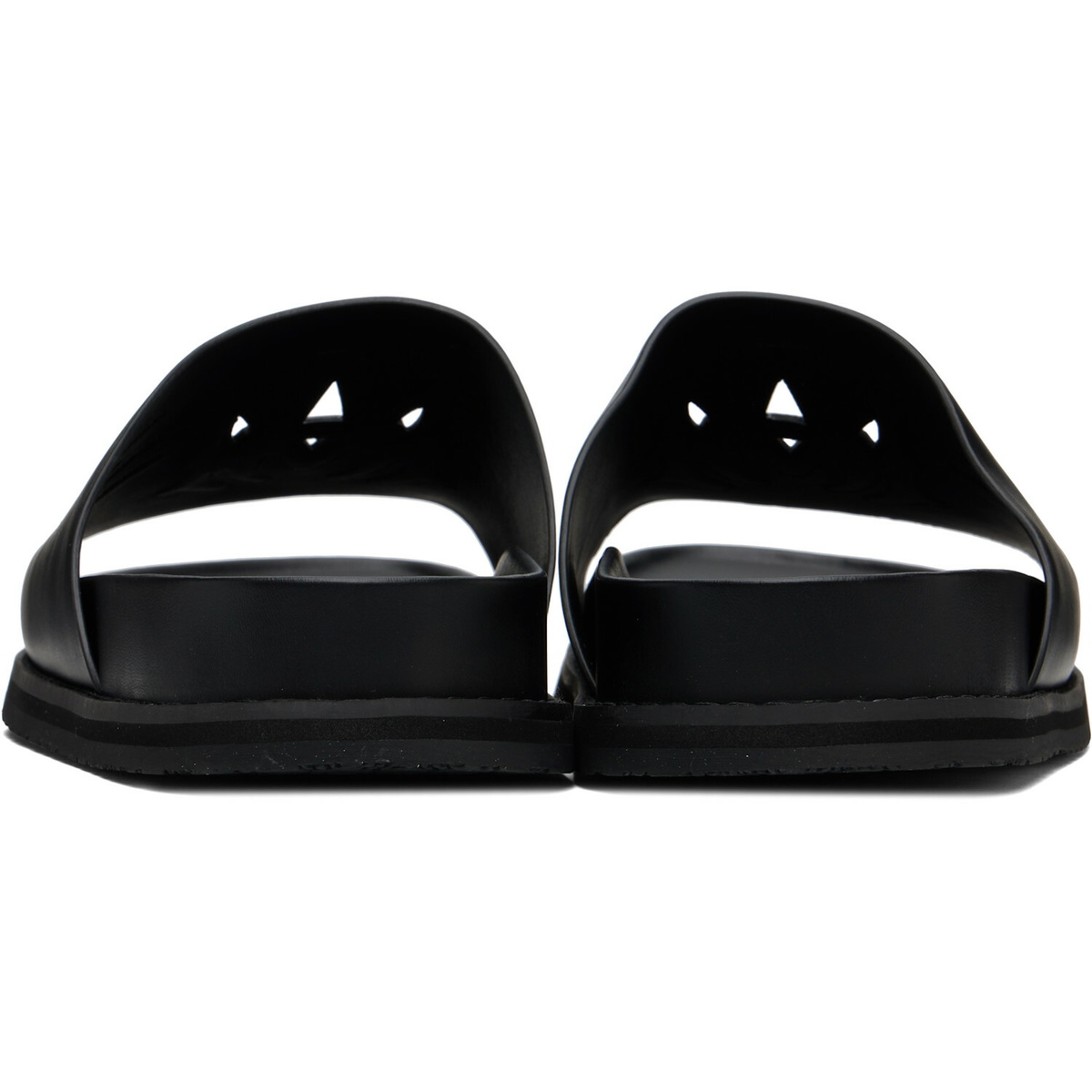 AMIRI Black MA Leather Pool Slides