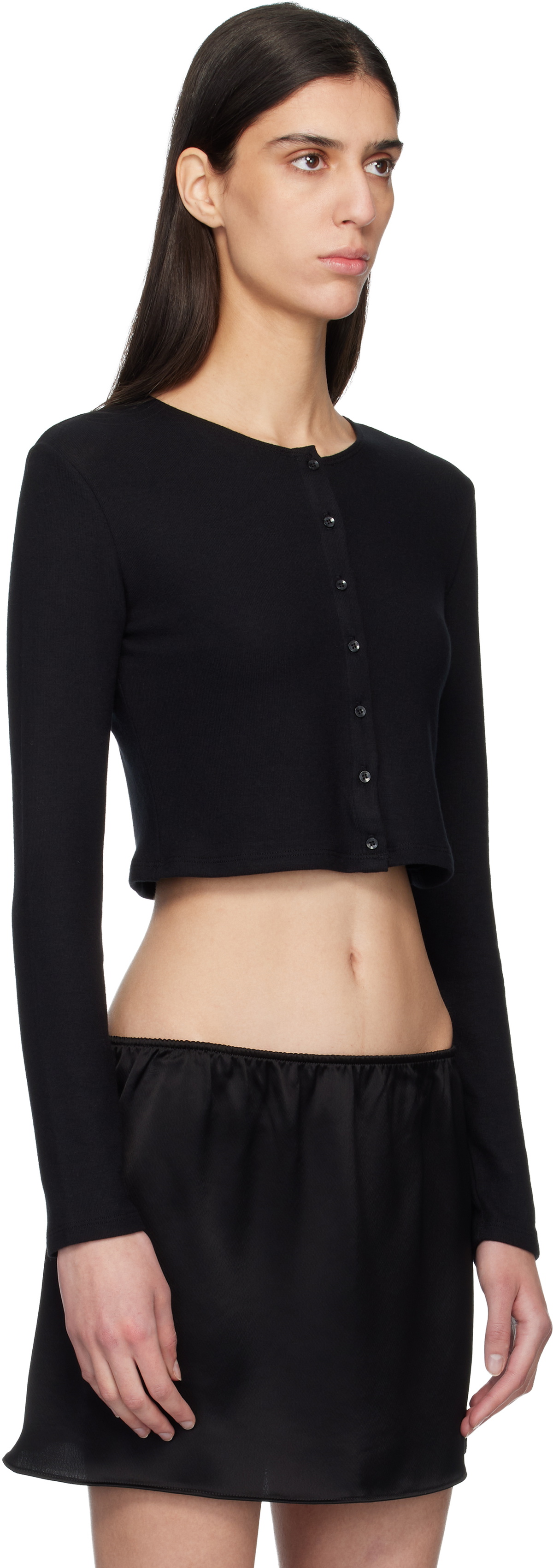 LESET Black Lauren Crop II Cardigan