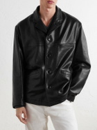 LEMAIRE - Paneled Leather Jacket - Black