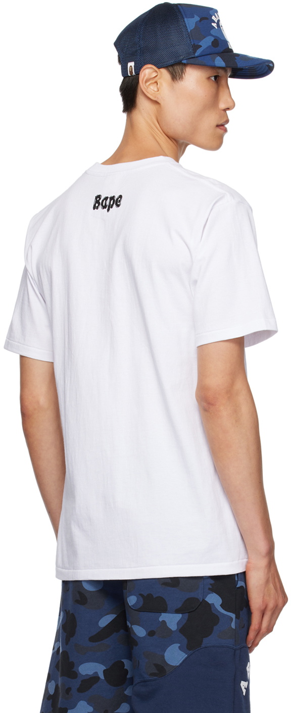 BAPE White Brush College T-Shirt A Bathing Ape