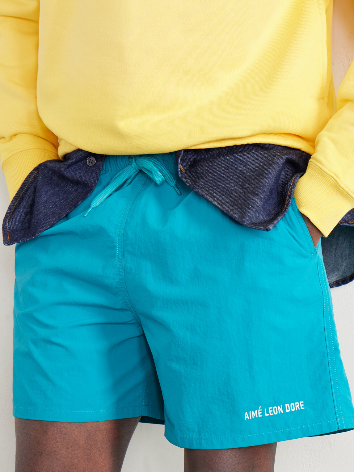 Aimé Leon Dore - Straight-Leg Logo-Embroidered Shell Drawstring Shorts - Green