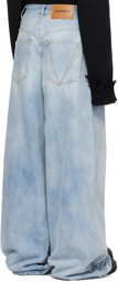 VETEMENTS Blue Embroidered Jeans
