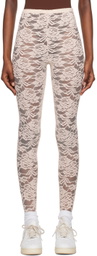 We11done Beige Flower Tights