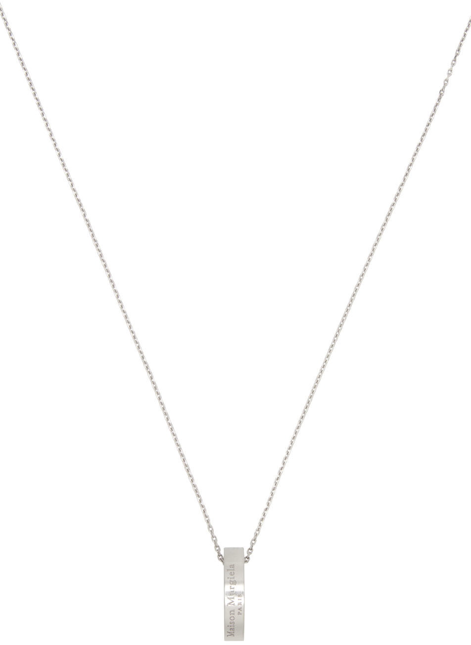 Maison Margiela Silver Large Logo Ring Necklace Maison Margiela