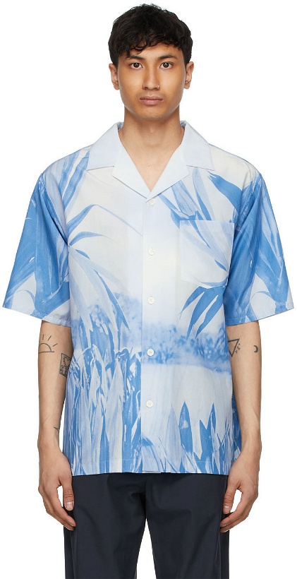 Photo: Kenzo Blue High Summer Hawaiian Graffiti Short Sleeve Shirt