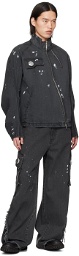CMMAWEAR Gray Articulated Sleeve Denim Jacket