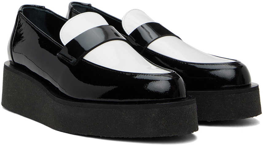 Ernest W. Baker Black & White Creeper Loafers