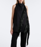 Sportmax Fringed halterneck cotton top