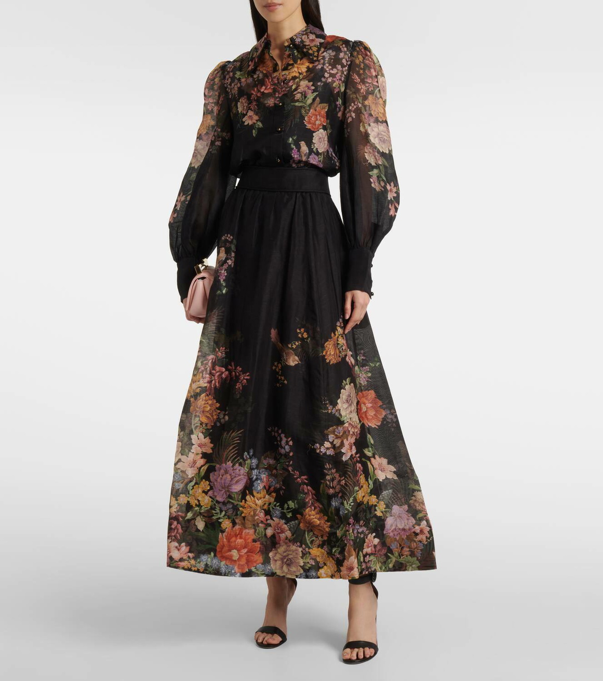 【Zimmermann】Pavilion floral linen and silk midi skirt Zimmermann Pavilion floral linen and silk midi skirt Zimmermann