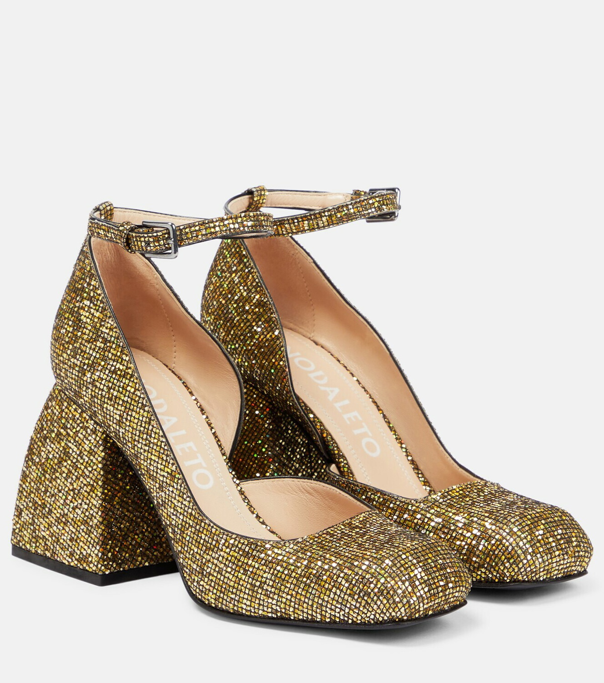 NODALETO 120mm Bulla Jill Cotton Slingback Pumps