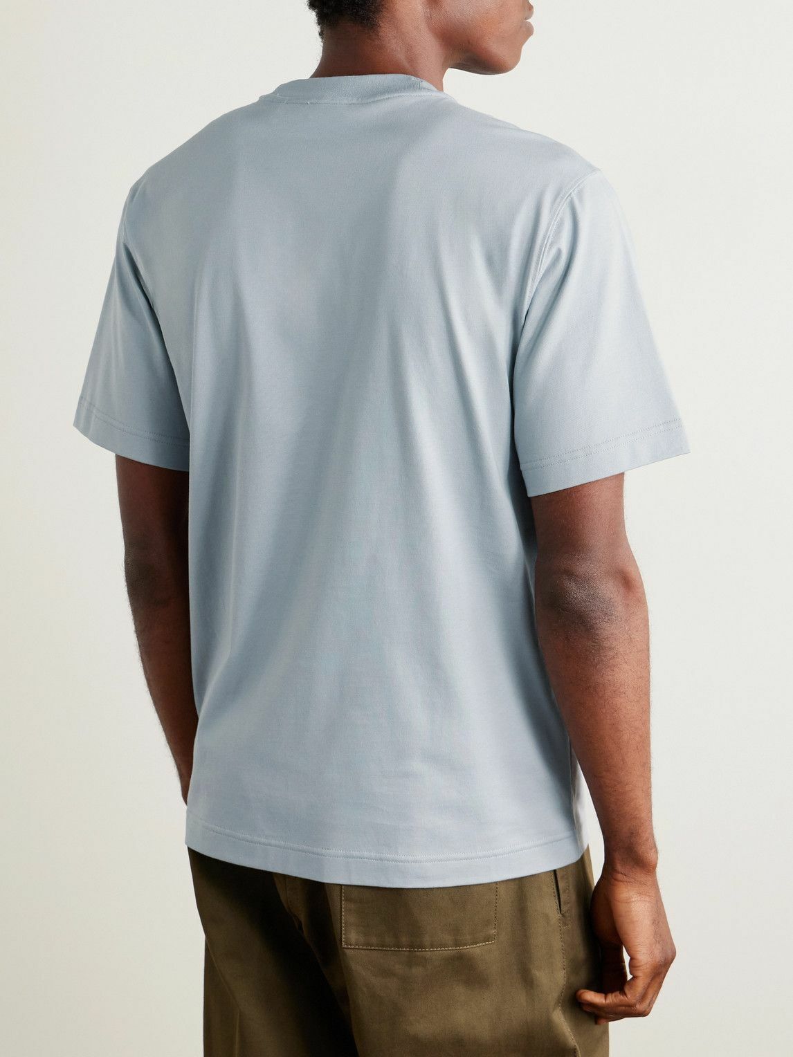 Burberry - Slim-Fit Logo-Print Cotton-Jersey T-Shirt - Blue