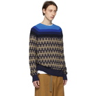 Dries Van Noten Navy Nebular Bi Fabric Sweater