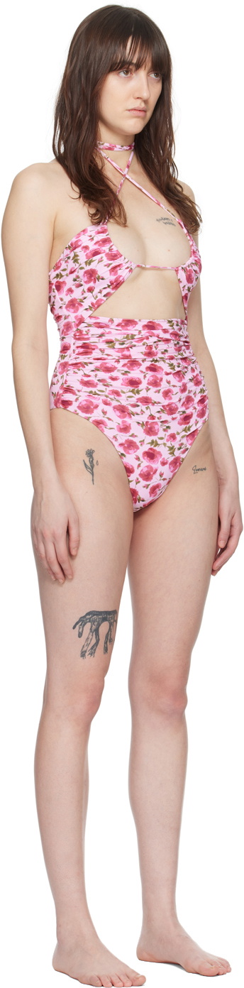Magda Butrym Pink Retro One-Piece Swimsuit