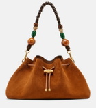 Jimmy Choo Bon Bon Medium beaded suede bucket bag