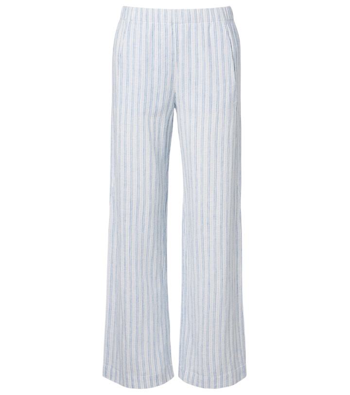 Photo: Velvet Evony striped cotton and linen wide-leg pants