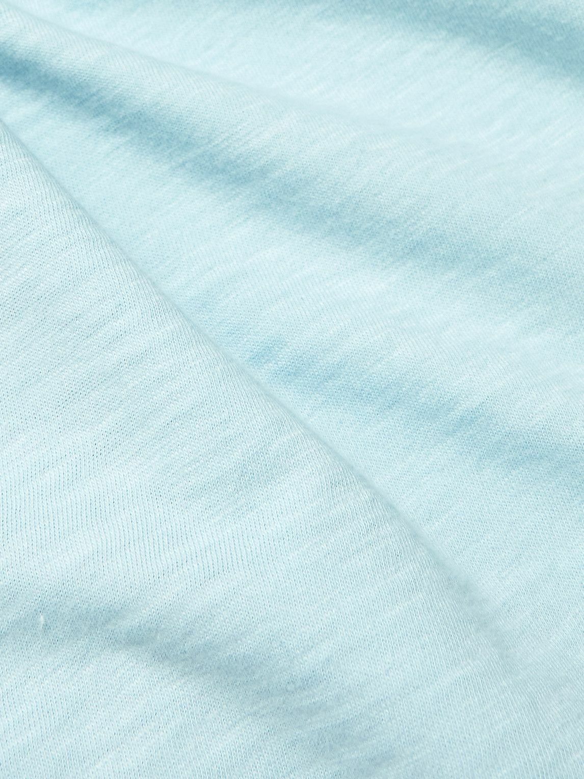 Velva Sheen SlimFit Rolled Slub CottonJersey TShirt Blue Velva Sheen