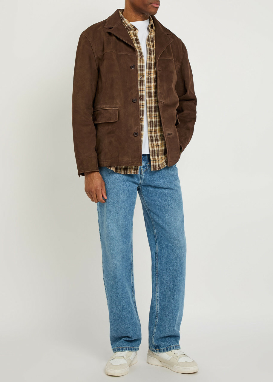 Officine Générale Erickson Suede Jacket Brown