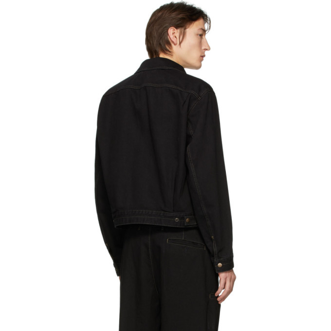 ジャケット・アウター Lemaire Black Denim Trucker Jacket LEMAIRE: Black Denim Trucker Jacket | SSENSE
