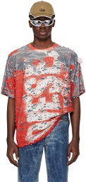 Diesel Red & Gray T-Boxt-Peel T-Shirt