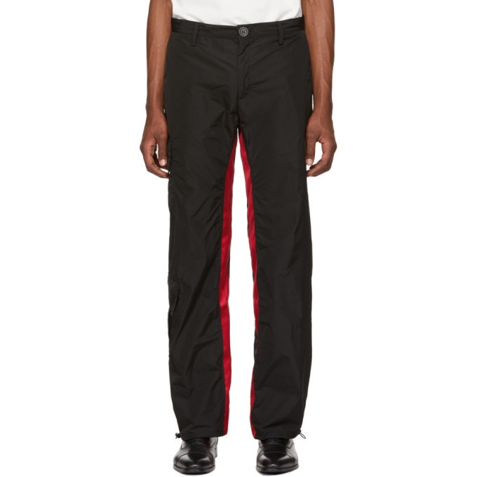Photo: Wales Bonner Black and Red Nylon Cargo Pants