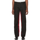 Wales Bonner Black and Red Nylon Cargo Pants