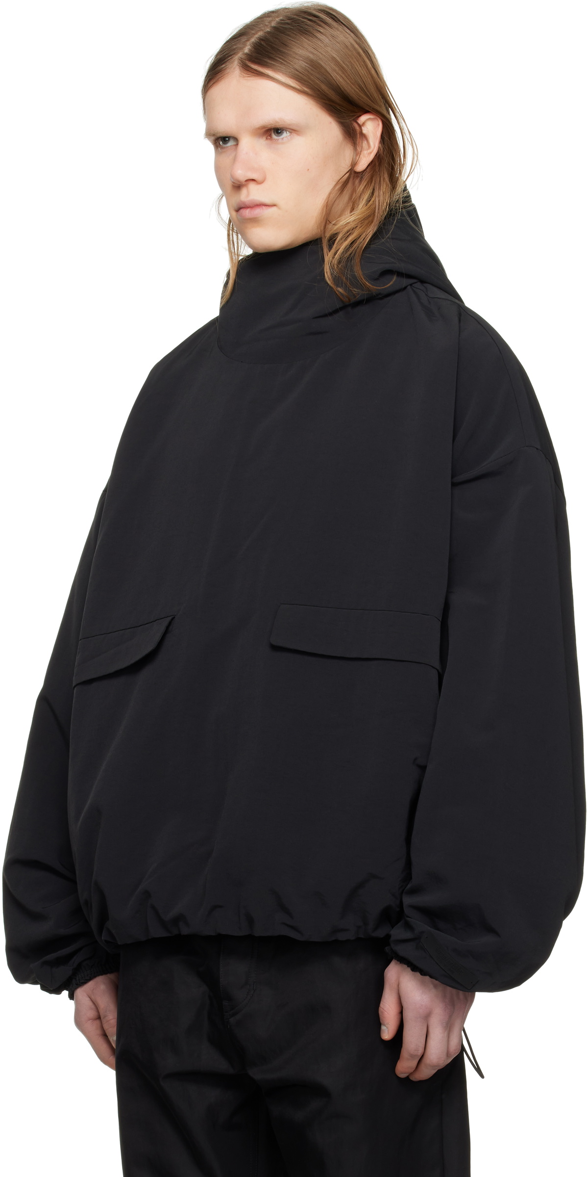 Fear of God ESSENTIALS Black Military Nylon Hooded Anorak Fear Of