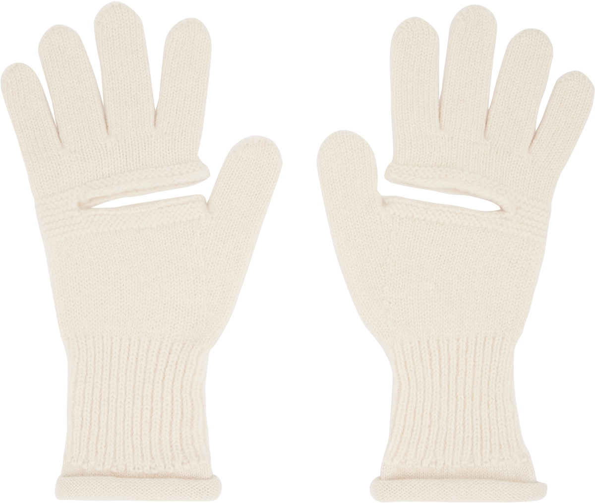 ISSEY MIYAKE Off-White Chunky Wool ACC Gloves