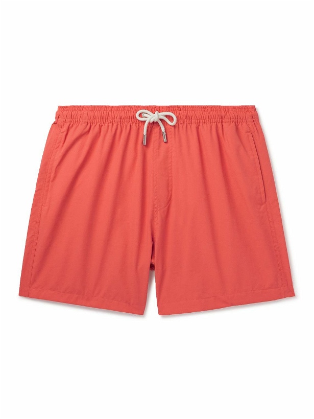 Photo: Mr P. - Straight-Leg Mid-Length Swim Shorts - Orange