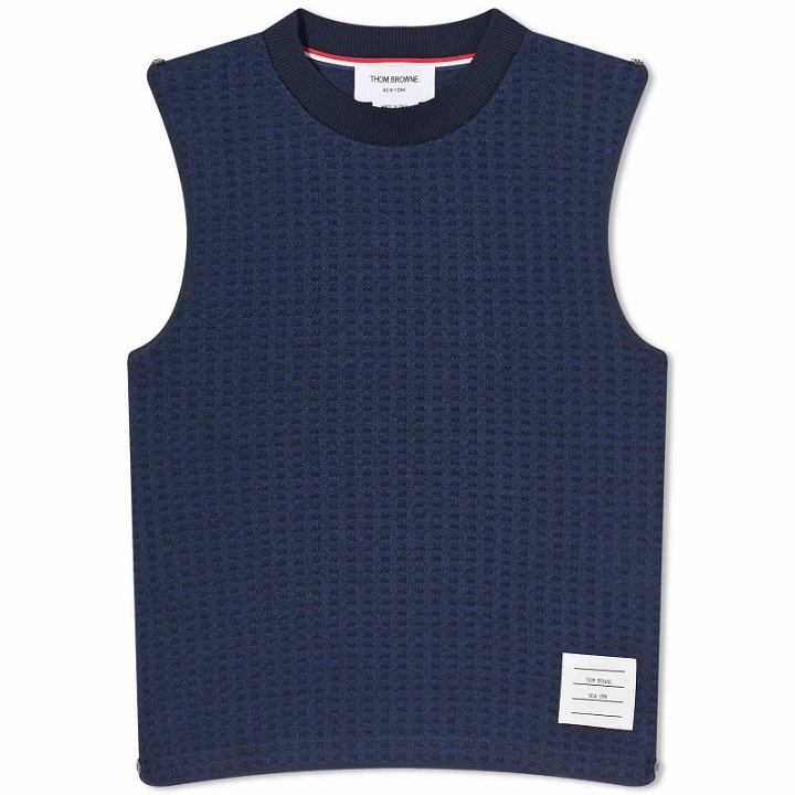 Photo: Thom Browne Women's Jacquard Shell Top in Navy