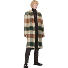 Dries Van Noten Beige Wool Check Long Coat