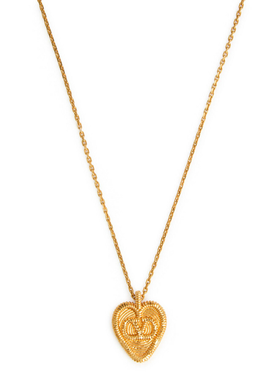 Valentino Fil Perdu Heart Pendant Necklace - Brass - One Size