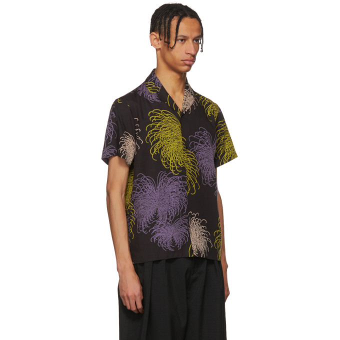 Sasquatchfabrix. Black Fireworks Notched Collar Shirt Sasquatchfabrix