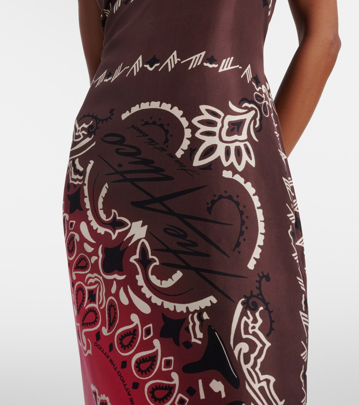 The Attico Printed silk maxi dress