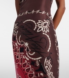 The Attico Printed silk maxi dress