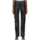 Peter Do Black Leather Paneled Pants