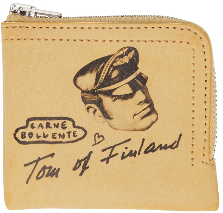 Photo: Carne Bollente SSENSE Exclusive Beige Tom of Finland Edition Leather Wallet