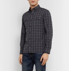 TOM FORD - Slim-Fit Checked Cotton-Flannel Shirt - Gray