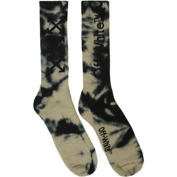 Photo: Off-White Grey and Black Tie-Dye Arrows Socks